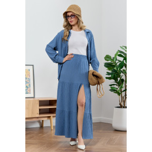 Юбка женская "Сиеста-4" плательная ткань (р-ры: 44-54) индиго