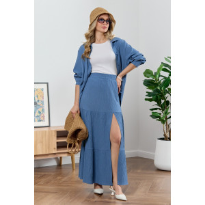 Юбка женская "Сиеста-4" плательная ткань (р-ры: 44-54) индиго