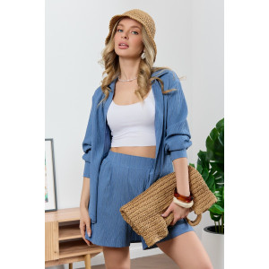 Рубашка женская "Сиеста-5" плательная ткань (р-ры: 44-58) индиго