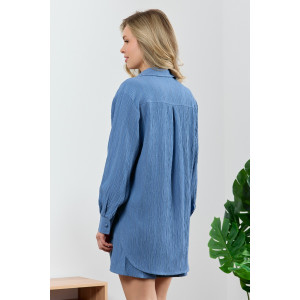 Рубашка женская "Сиеста-5" плательная ткань (р-ры: 44-58) индиго