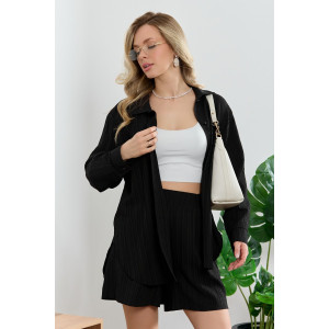 Рубашка женская "Сиеста-5" плательная ткань (р-ры: 44-58) черный