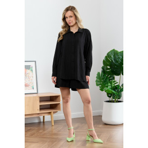 Рубашка женская "Сиеста-5" плательная ткань (р-ры: 44-58) черный
