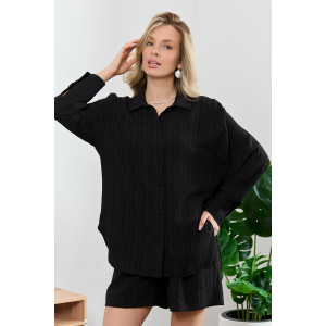 Рубашка женская "Сиеста-5" плательная ткань (р-ры: 44-58) черный