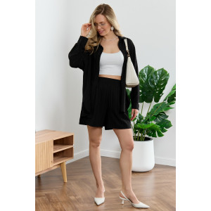 Рубашка женская "Сиеста-5" плательная ткань (р-ры: 44-58) черный