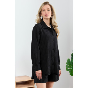 Рубашка женская "Сиеста-5" плательная ткань (р-ры: 44-58) черный
