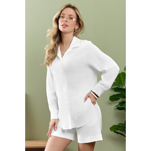 Рубашка женская "Сиеста-5" плательная ткань (р-ры: 44-58) белый