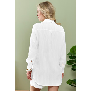 Рубашка женская "Сиеста-5" плательная ткань (р-ры: 44-58) белый