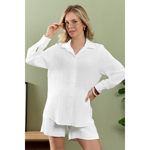 Рубашка женская "Сиеста-5" плательная ткань (р-ры: 44-58) белый