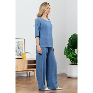 Блузка женская "Сиеста-6" плательная ткань (р-ры: 44-54) индиго