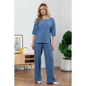 Блузка женская "Сиеста-6" плательная ткань (р-ры: 44-54) индиго