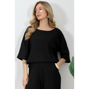 Блузка женская "Сиеста-6" плательная ткань (р-ры: 44-54) черный