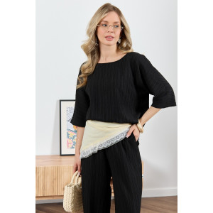 Блузка женская "Сиеста-6" плательная ткань (р-ры: 44-54) черный