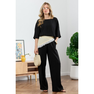 Блузка женская "Сиеста-6" плательная ткань (р-ры: 44-54) черный