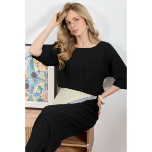 Блузка женская "Сиеста-6" плательная ткань (р-ры: 44-54) черный