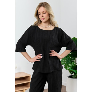Блузка женская "Сиеста-6" плательная ткань (р-ры: 44-54) черный