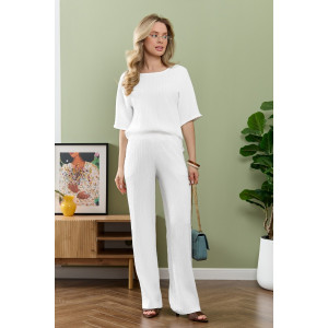 Блузка женская "Сиеста-6" плательная ткань (р-ры: 44-54) белый