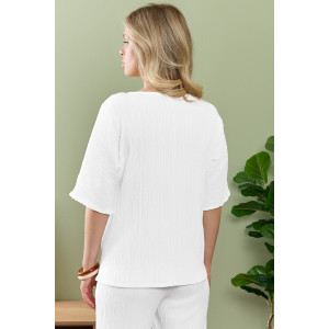 Блузка женская "Сиеста-6" плательная ткань (р-ры: 44-54) белый