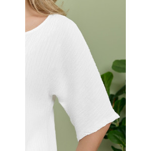 Блузка женская "Сиеста-6" плательная ткань (р-ры: 44-54) белый