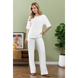 Блузка женская "Сиеста-6" плательная ткань (р-ры: 44-54) белый