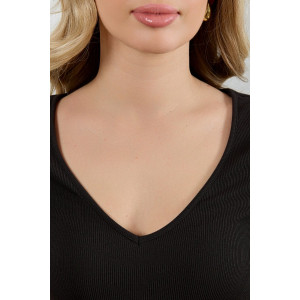 Блузка-топ женская "Сиеста-7" фактурный трикотаж (р-ры: 44-54) черный