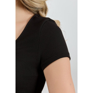 Блузка-топ женская "Сиеста-7" фактурный трикотаж (р-ры: 44-54) черный