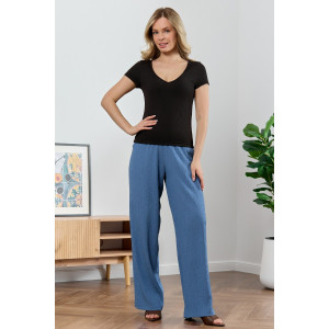 Блузка-топ женская "Сиеста-7" фактурный трикотаж (р-ры: 44-54) черный