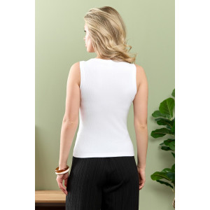 Майка-топ женская "Сиеста-8" фактурный трикотаж (р-ры: 44-54) белый