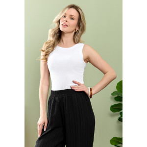 Майка-топ женская "Сиеста-8" фактурный трикотаж (р-ры: 44-54) белый