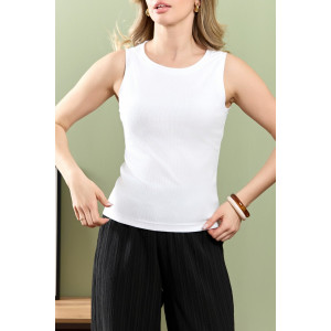 Майка-топ женская "Сиеста-8" фактурный трикотаж (р-ры: 44-54) белый