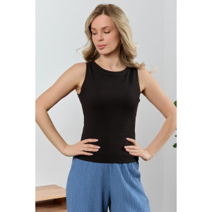 Майка-топ женская "Сиеста-8" фактурный трикотаж (р-ры: 44-54) черный