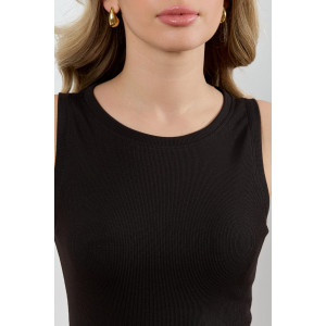 Майка-топ женская "Сиеста-8" фактурный трикотаж (р-ры: 44-54) черный