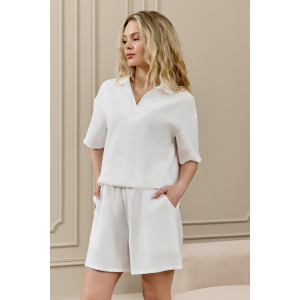 Блузка женская "Ясмина-1" фактурное полотно (р-ры: 44-54) белый Блузка женская "Ясмина-1" фактурное полотно (р-ры: 44-54) белый