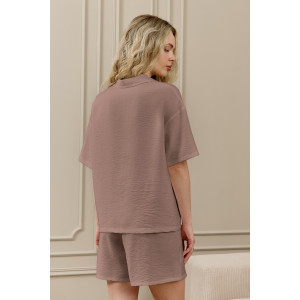 Шорты женские "Ясмина-5" фактурное полотно (р-ры: 44-54) какао Шорты женские "Ясмина-5" фактурное полотно (р-ры: 44-54) какао