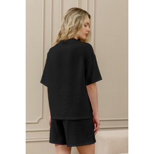 Шорты женские "Ясмина-5" фактурное полотно (р-ры: 44-54) черный Шорты женские "Ясмина-5" фактурное полотно (р-ры: 44-54) черный