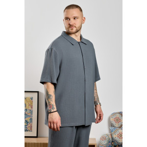 Рубашка мужская "Линкольн-1" фактурное полотно (р-ры: 48-58) графитовый Рубашка мужская "Линкольн-1" фактурное полотно (р-ры: 48-58) графитовый