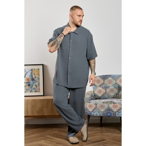 Рубашка мужская "Линкольн-1" фактурное полотно (р-ры: 48-58) графитовый Рубашка мужская "Линкольн-1" фактурное полотно (р-ры: 48-58) графитовый