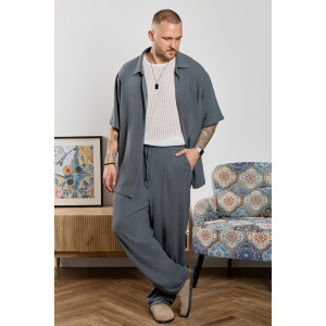 Рубашка мужская "Линкольн-1" фактурное полотно (р-ры: 48-58) графитовый Рубашка мужская "Линкольн-1" фактурное полотно (р-ры: 48-58) графитовый