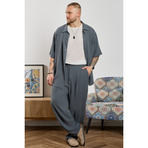 Рубашка мужская "Линкольн-1" фактурное полотно (р-ры: 48-58) графитовый Рубашка мужская "Линкольн-1" фактурное полотно (р-ры: 48-58) графитовый