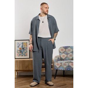 Рубашка мужская "Линкольн-1" фактурное полотно (р-ры: 48-58) графитовый Рубашка мужская "Линкольн-1" фактурное полотно (р-ры: 48-58) графитовый