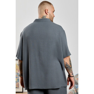 Рубашка мужская "Линкольн-1" фактурное полотно (р-ры: 48-58) графитовый Рубашка мужская "Линкольн-1" фактурное полотно (р-ры: 48-58) графитовый