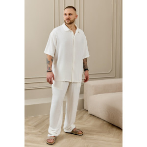 Рубашка мужская "Линкольн-1" фактурное полотно (р-ры: 48-58) белый Рубашка мужская "Линкольн-1" фактурное полотно (р-ры: 48-58) белый