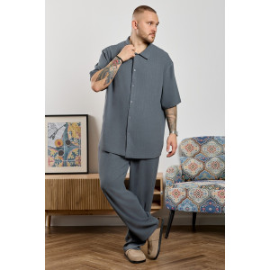 Брюки мужские "Линкольн-3" фактурное полотно (р-ры: 48-58) графитовый Брюки мужские "Линкольн-3" фактурное полотно (р-ры: 48-58) графитовый