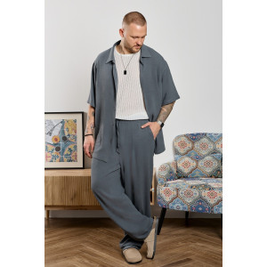 Брюки мужские "Линкольн-3" фактурное полотно (р-ры: 48-58) графитовый Брюки мужские "Линкольн-3" фактурное полотно (р-ры: 48-58) графитовый