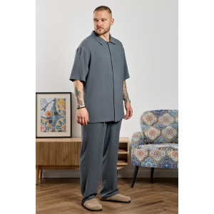 Брюки мужские "Линкольн-3" фактурное полотно (р-ры: 48-58) графитовый Брюки мужские "Линкольн-3" фактурное полотно (р-ры: 48-58) графитовый