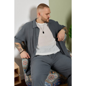 Брюки мужские "Линкольн-3" фактурное полотно (р-ры: 48-58) графитовый Брюки мужские "Линкольн-3" фактурное полотно (р-ры: 48-58) графитовый