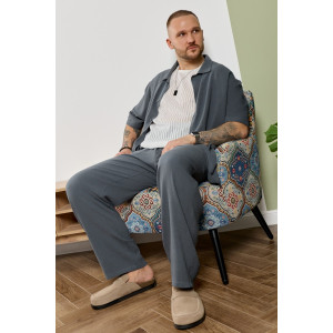 Брюки мужские "Линкольн-3" фактурное полотно (р-ры: 48-58) графитовый Брюки мужские "Линкольн-3" фактурное полотно (р-ры: 48-58) графитовый