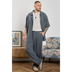 Брюки мужские "Линкольн-3" фактурное полотно (р-ры: 48-58) графитовый Брюки мужские "Линкольн-3" фактурное полотно (р-ры: 48-58) графитовый