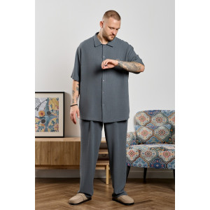 Брюки мужские "Линкольн-3" фактурное полотно (р-ры: 48-58) графитовый Брюки мужские "Линкольн-3" фактурное полотно (р-ры: 48-58) графитовый