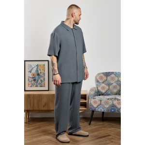 Брюки мужские "Линкольн-3" фактурное полотно (р-ры: 48-58) графитовый Брюки мужские "Линкольн-3" фактурное полотно (р-ры: 48-58) графитовый