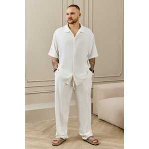 Брюки мужские "Линкольн-3" фактурное полотно (р-ры: 48-58) белый Брюки мужские "Линкольн-3" фактурное полотно (р-ры: 48-58) белый